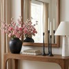 Denique Iron Taper Candle Holder Set of 3, Black Candlestick