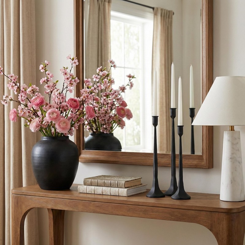 Denique Iron Taper Candle Holder Set of 3, Black Candlestick