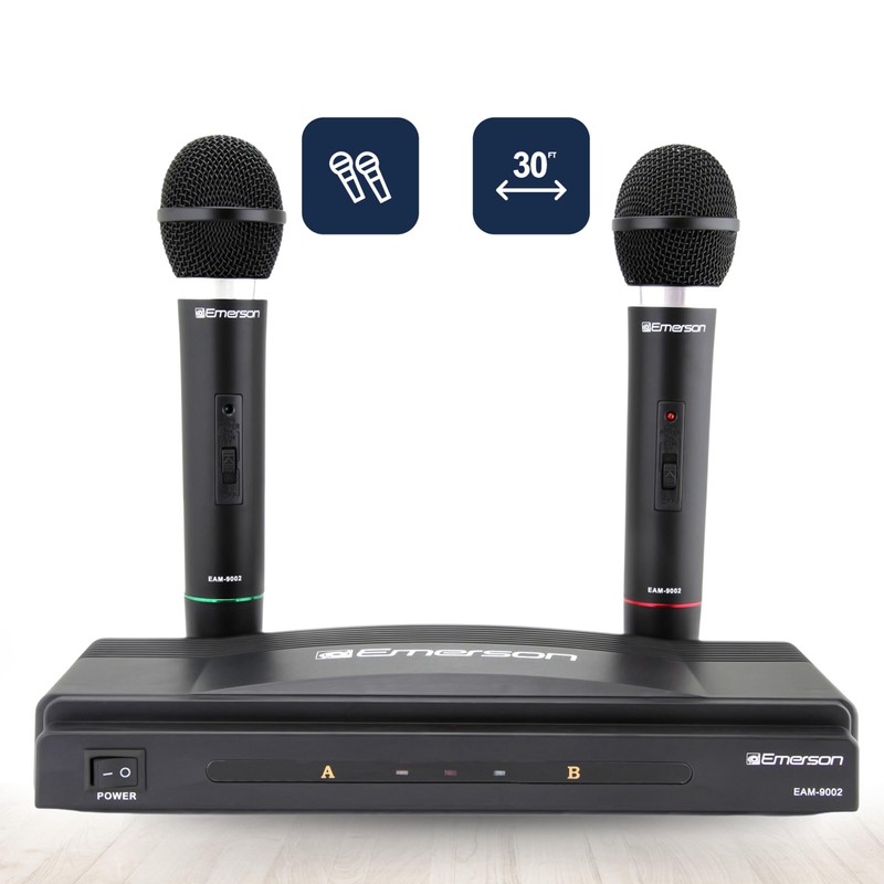 Emerson EAM-9002 Dual Handheld Wireless Microphone Starter Kit with Wireless