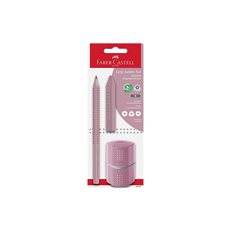 Faber-Castell Jumbo Grip 580082 Pencil Set with Pencil, Eraser and