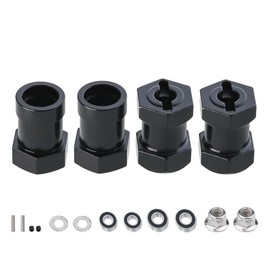 JOYSOG Aluminum 12mm Wheel Hub Hex Adapter Tamiya Lunch Box CW-01/ORV Monster Beetle Hex Connector Kit (Black)