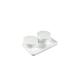 Amcon Contact Lenses Cases Flat Ribbed Extra Deep Well - White, 12 Pack