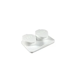 Amcon Contact Lenses Cases Flat Ribbed Extra Deep Well - White, 12 Pack