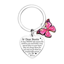 BESPMOSP Bestie Gifts for Women Bestie Keyring Friendship Gifts for Best Friend Keyring Sister Gifts from Sister Bestie Friend Birthday Gift for Women
