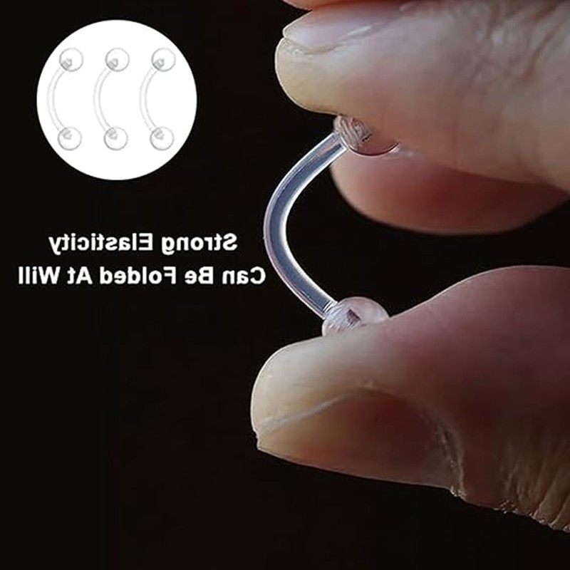 JOYVOX 33pcs Clear Piercing Retainers – Invisible Clear Nose Studs