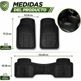 Tapetes Universales para Auto y Camionet de Plástico Uso Rudo Alfombrillas para Auto Antideslizante (Universal 2)