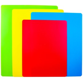 4 Pieces Flexible Cutting Board mats, Plastic Cutting Boards for Kitchen Cooking, Cutting board sheets for Meat and Vegetables, Dishwasher Safe