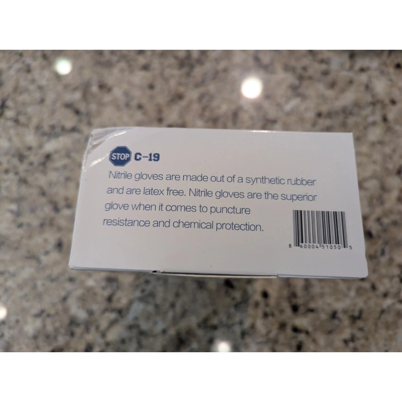 Stop C-19 Nitrile Exam Gloves Powder-Free Latex Free Stop C-19
