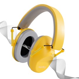 HUARUI Kids Noise Canceling Headphones SNR 28dB Safety Noise Reduction Ear Muffs for Kids Flying Travel, Concerts, Fireworks, Shooting-Yellow