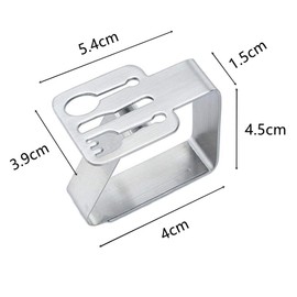 MIAO JIN 8 Pcs Stainless Steel Tablecloth Clips Tableware Shape Adjustable Cloth Clip Tablecloth Clamp Holder Table Cover Clamps for Home Wedding Party Picnic
