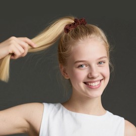 20 Pcs Satin Silk Brown Scrunchies for Little Girls and Women Hair Ties no Damage Elastic Hair Scrunchies Birthday Gifts for girls and Women