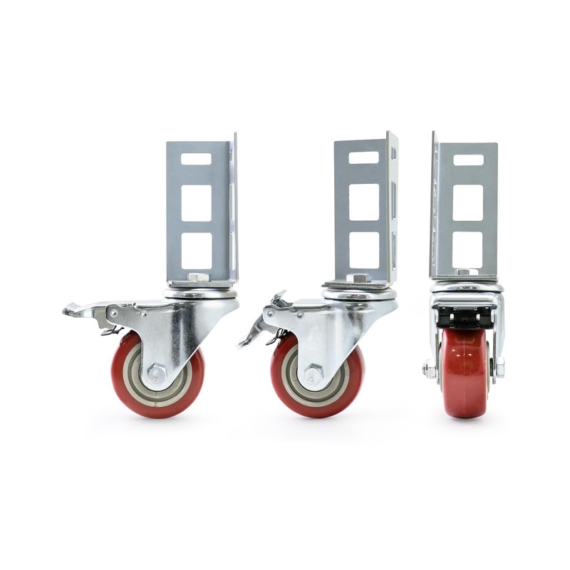 QWORK 3" Boltless Rack Caster Wheels, 8 Pack Storage Shelf