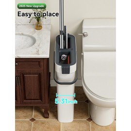 CTIME Narrow Seam Best Wood Floor/Wall Flat Mop and Bucket System with Wringer, 13.01" Mop Head, Microfiber Apartment (Space Saving) Mops Set for Floor Cleaning, 4 Pads