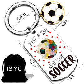 Soccer Gifts for Girls Her Soccer Keychain for Soccer Lovers Soccer Team Gifts for Football Lovers Players Friends Sister Teen Girl Gifts Trendy Stuff Fans Sweet 16 Birthday Gifts for Women Coach