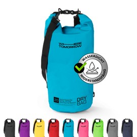 #DoYourOutdoor Dry Bag | Waterproof Backpack | Waterproof Bag & Pack Sack | 2L 5L 10L 20L 30L Dry Bag in 2 Styles and Many Colours | Ideal for Boat, Kayak, Fishing and Camping, lightblue, Hoizontal