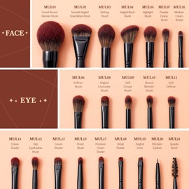 Jessup Makeup Brushes Set Professional 21Pcs Black Complete Collection, Synthetic Hair Mkae up Brushes, Powder Blending Foundation Highlight Contour Concealer Eyeshadow Eye liner Spoolie T271