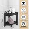 Apolimi HDPE Corner Shower Stool,Shower Bench Seat with Storage Shelf