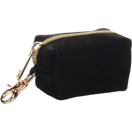 Flamingo Sueda Waste Bag Dispenser Black 8 x 5 x 5 cm with 1 Roll with Zip and Snap Hook