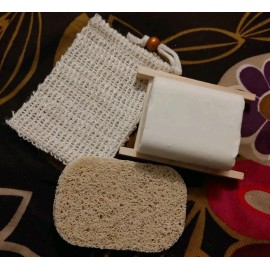 Amish Bar Soap 4 Piece Gift Set -  7 oz Bar Soap - Bag - Holder - Rack - New