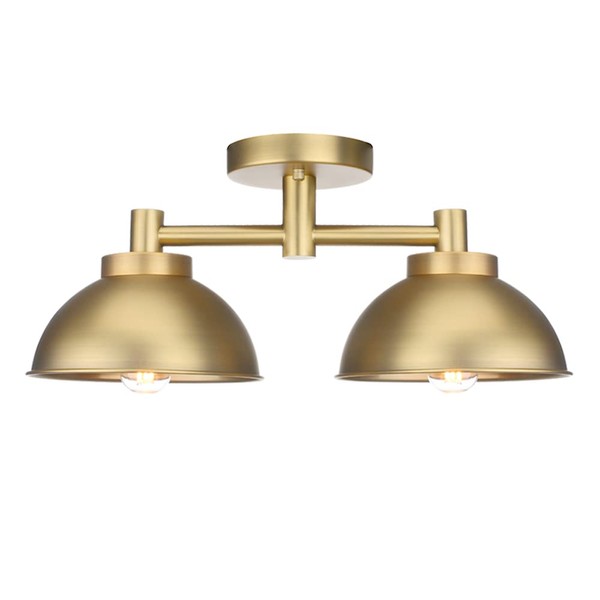 Pathson 2 Lights Ceiling Light Fixtures, Semi-Flush Mounted Vintage Ceiling Lighting Lamp with Metal Shade for Living Room Hallway Loft Kitchen Bathroom Close to Ceiling