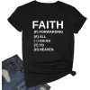 Women Faith Round Neck Printed Graphic Short Sleeve Cute Funny