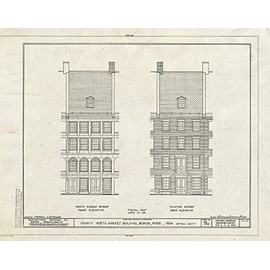 Historic Pictoric : Blueprint HABS Mass,13-BOST,118- (Sheet 2 of 3) - Quincy Market, South Market Street, Boston, Suffolk County, MA 24in x 18in