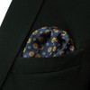 S&W SHLAX&WING Classic Handkerchief for Men Blue Orange Flower Pocket