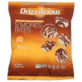 Drizzilicious Mini Rice Cakes with Chia, Quinoa and Flax, S'mores Bites, Gluten Free, Non GMO, 0.74 Ounces (Pack Of 80)
