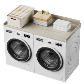 Washer Dryer Countertop, Washer Dryer Topper, Solid Wood Washers and Dryers Countertop, 54" Width x 27.5" Depth Laundry Countertop for Laundry Room Organization and Storage, White Oak