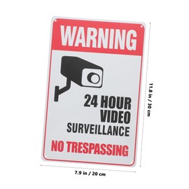 Mipcase Retro Metal No Trespassing Sign Durable Security Camera Warning Sign for Outdoor Property Decor Easy to Install Wall Art Enhances Security and Deters