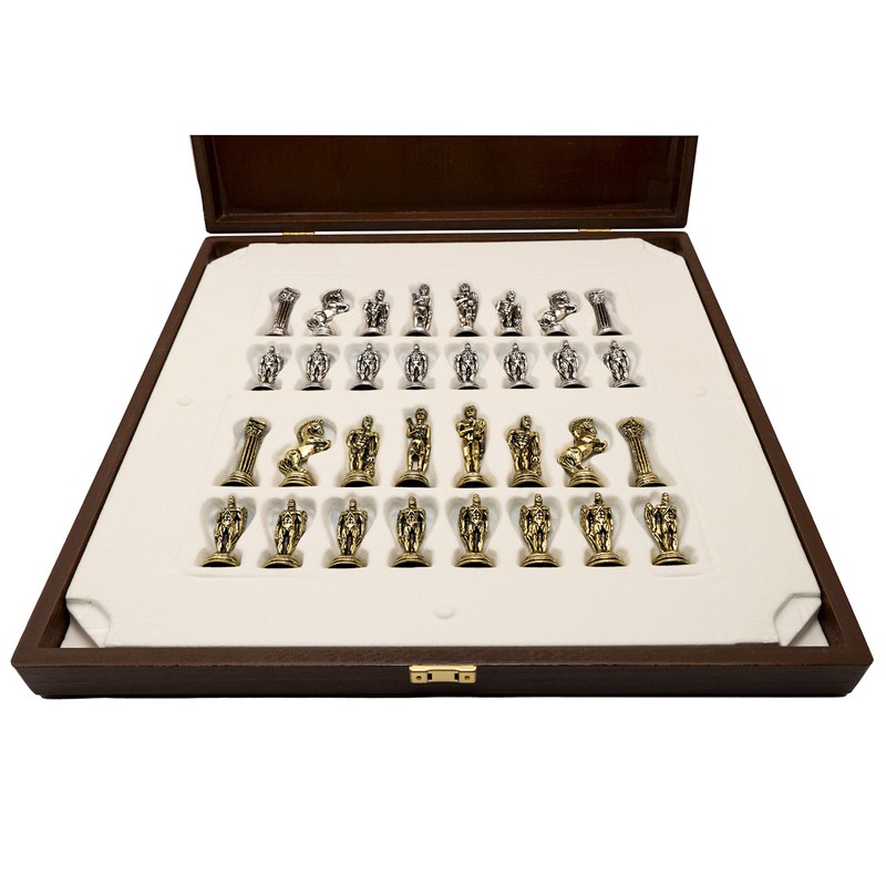 Handmade Icarus Metal Chess Set in Wooden Box