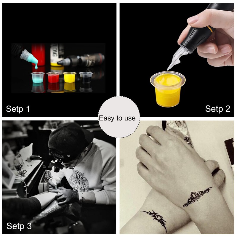 Yuronam 500PCS Small Tattoo Ink Caps