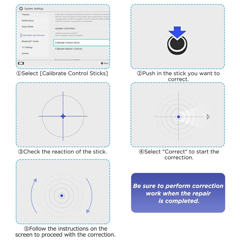GeeRic 34 PCS Joycon Joystick Replacement, Joycon Repair Kit Compatible