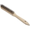 Lessmann Pointed 3 Rows Wood Pattern Hand Brush Steel Wire