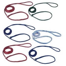Braided Poly Dog Control Slip Leads Assorted Color Vet Rescue Kennel Bulk Packs Makes Great Donations (6 Leads)
