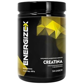 EnergizeX Creatina Monohidratada Premium, 450g, 100% Pura, Mejora Fuerza y Rendimiento, 90 Porciones