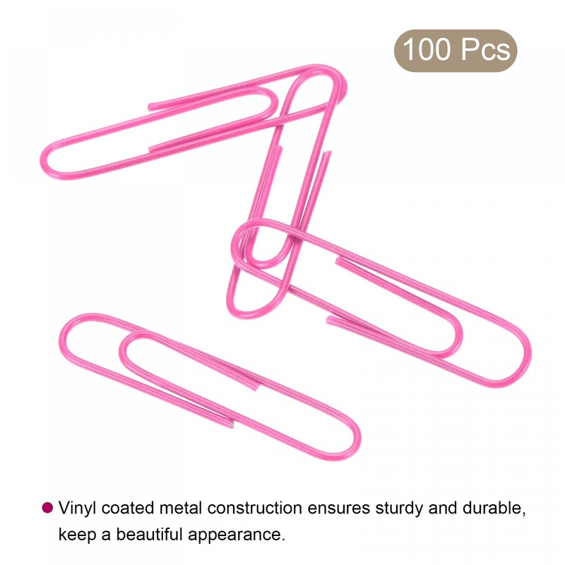 sourcing map Paper Clips Medium Size 2 Inch Vinyl Coated