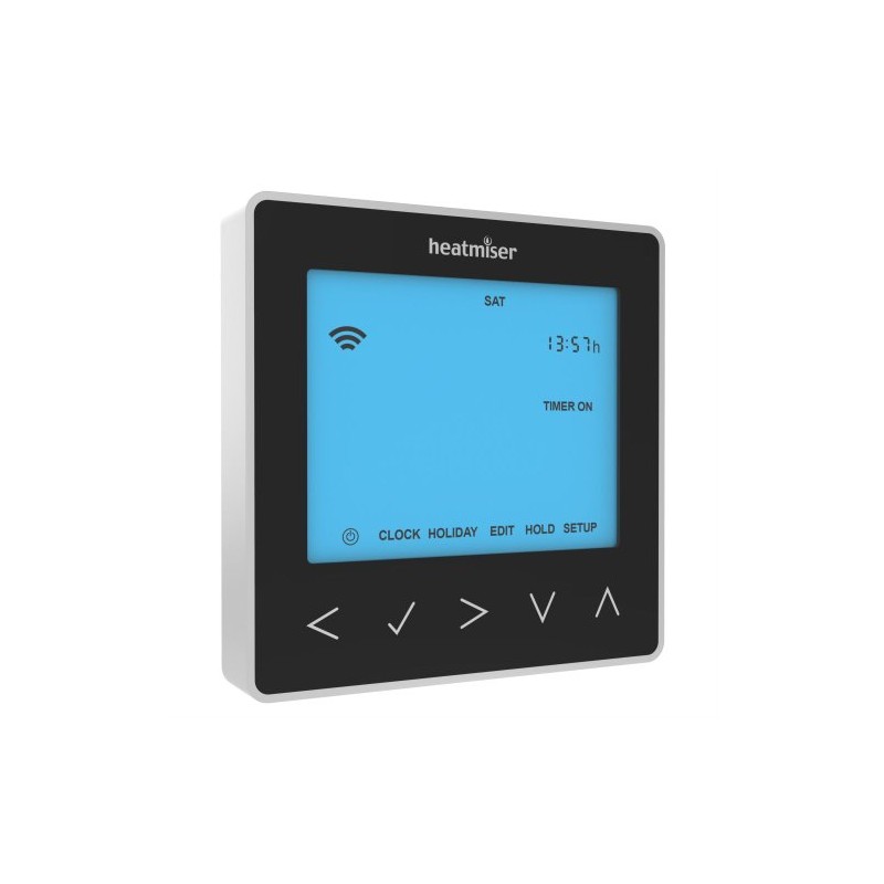 Heatmiser NeoStat Black Programmable Digital Thermostat with Hot Water Control