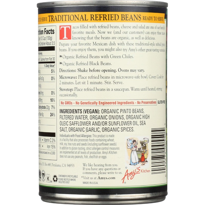 Amys Bean Refried Tradtnl Gf