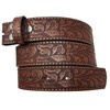 BC Belts Womens Leather Belt Strap with Embossed Western Scrollwork