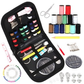 Rustark 98Pcs Sewing Kit With Portable Bag, Premium Supplies Including 14 Colors Threads and Accessories for Home, Traveler, Emergency Repair