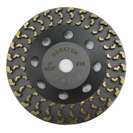 Megatron 7" Diamond Cup Grinding Removing Disc Wheel for Any Concrete, Paint, Epoxy, Glue and Mastic with CDB New Technology (Megatron 7")