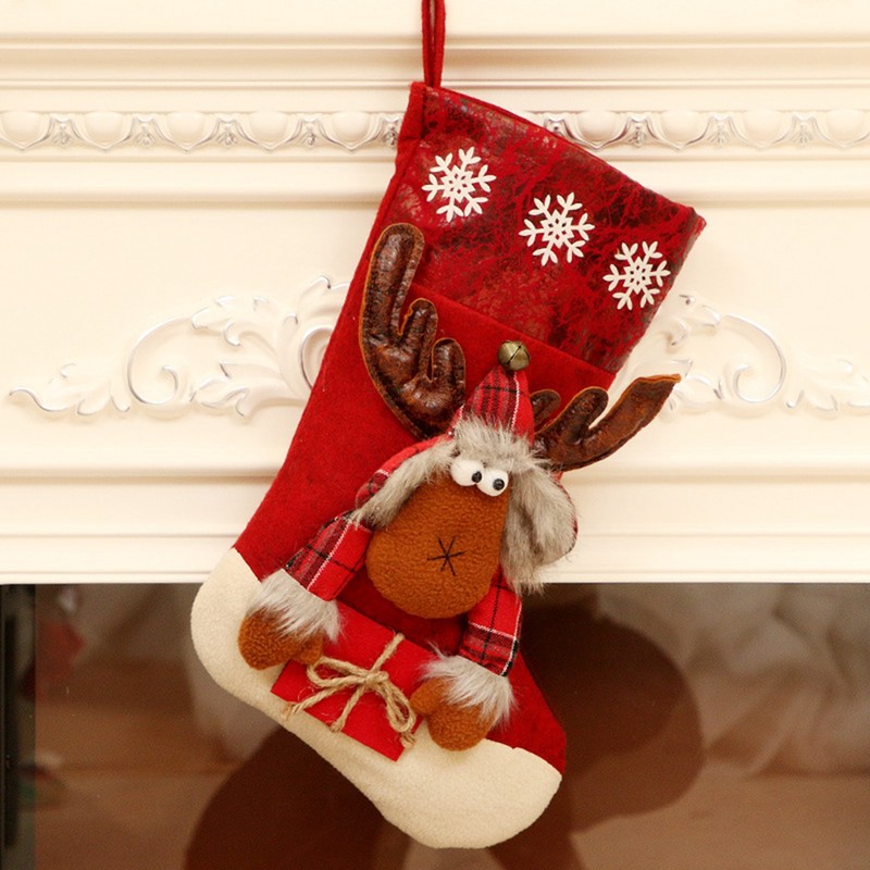 Hanging Christmas Holiday Stockings Sock Gift Bag Hanging Pendant Christmas