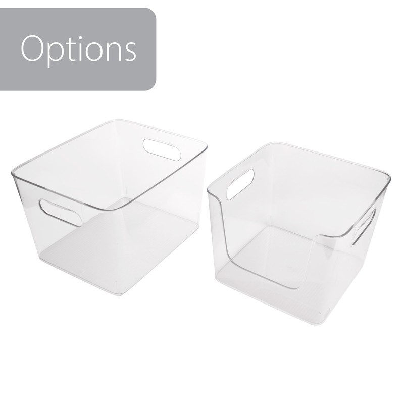 Smart Design Large Clear Storage Bin with Handles - 12.2"