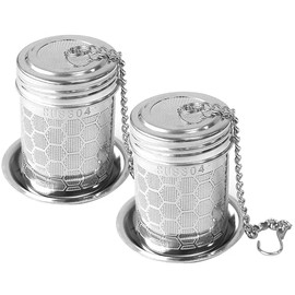 Tea Infuser for Loose Tea Steeper: Extra Fine Mesh Tea Strainer Filters, 304 Stainless Steel with Chain Hook & Lid, Reusable Loose Leaf Tea Infusers for Brew Green Black Tea Rooibos Spices Seasonings