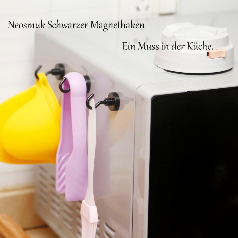 Neosmuk Black Magnetic Hooks, 20 kg High Performance Earth Magnets