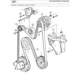Heurofosh 21132390 Alternator Pulley Serpentine V Belt for Voolvo Penta 4.3 5.0 5.7 L Outboard Models