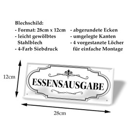 helges-shop Tin Sign - Food Edition - Vintage Retro Decorative Metal Sign - Decoration Door Entrance Kitchen Dining Room Canteen Food Truck Mensa Large Kitchen - Wall Decoration in Landscape Format -