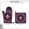 Mardi Gras Purple Golden Glitter Fleur De Lis Oven Mitts