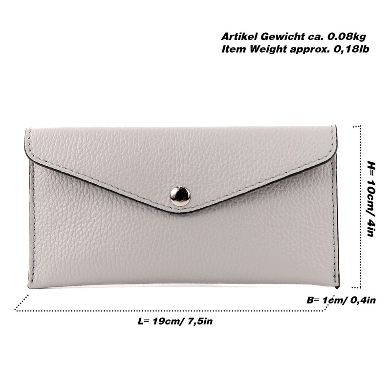 modamoda de - P03 Italian Women's Wallet Real Leather Long,